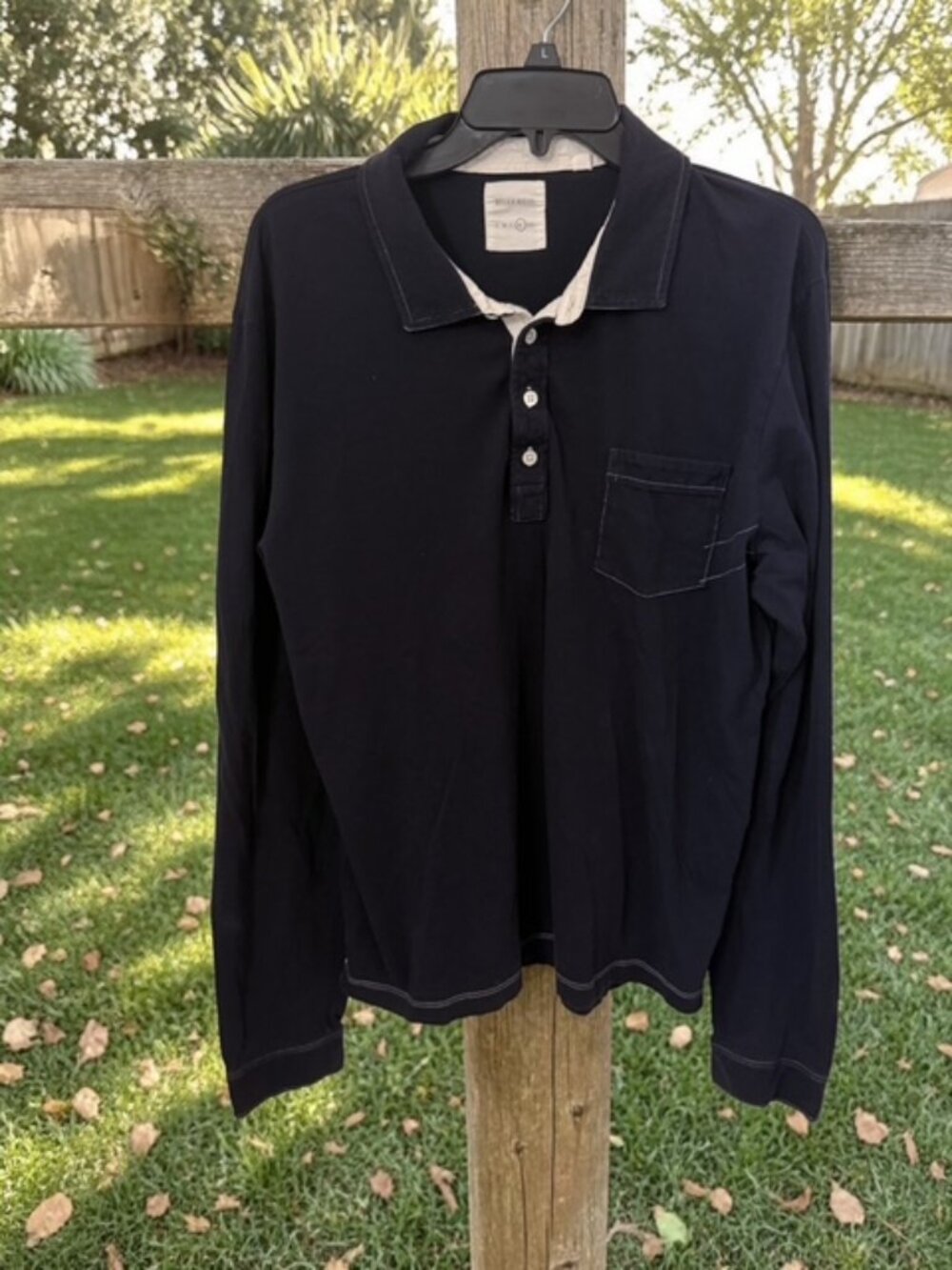 Billy Reid Long Sleeve Collared Button Opening Men's XL T Shirt
